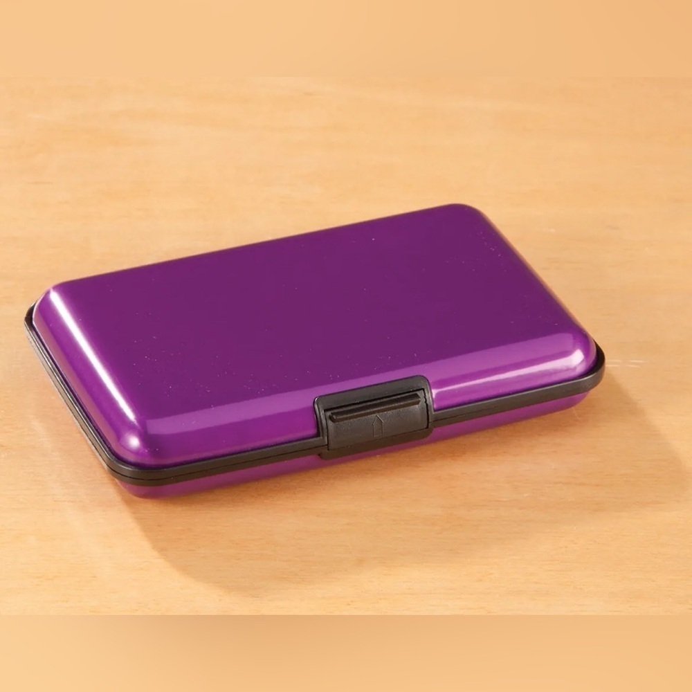 New aluminum purple RFID blocking credit card holder